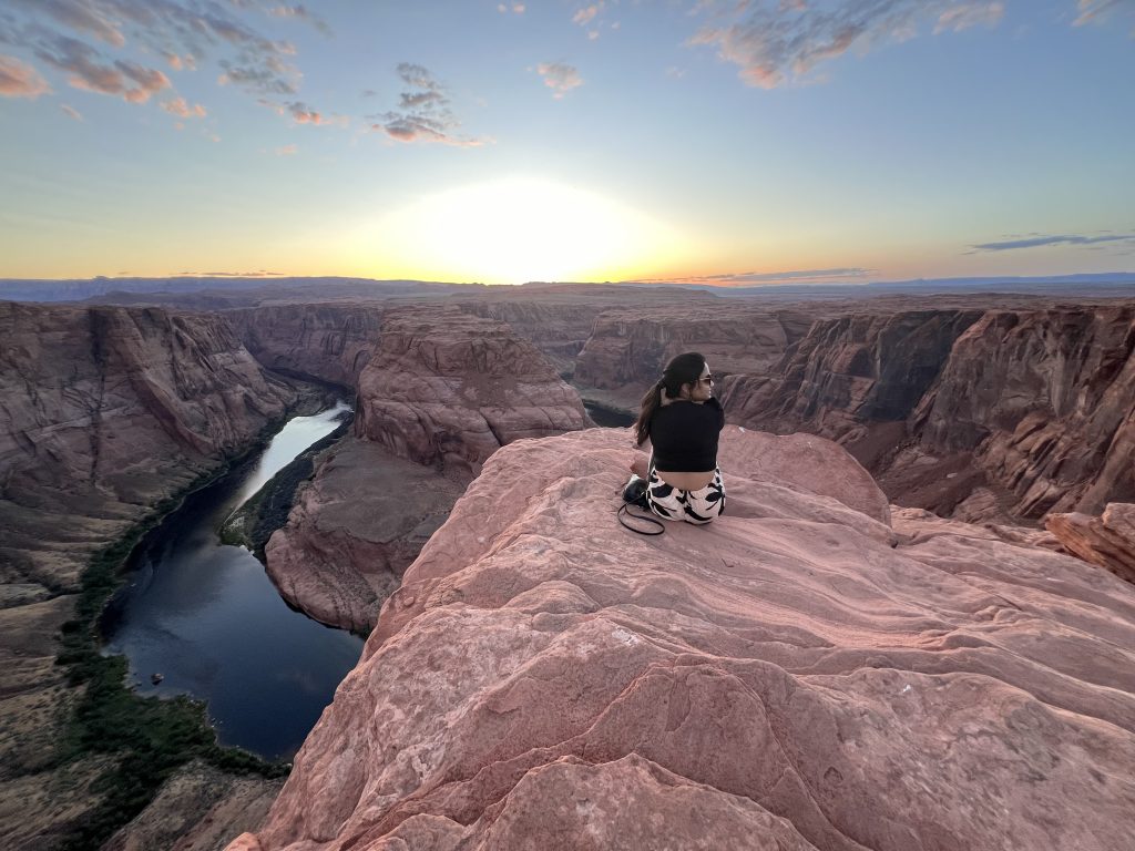 sunset at horseshoe bend, arizona