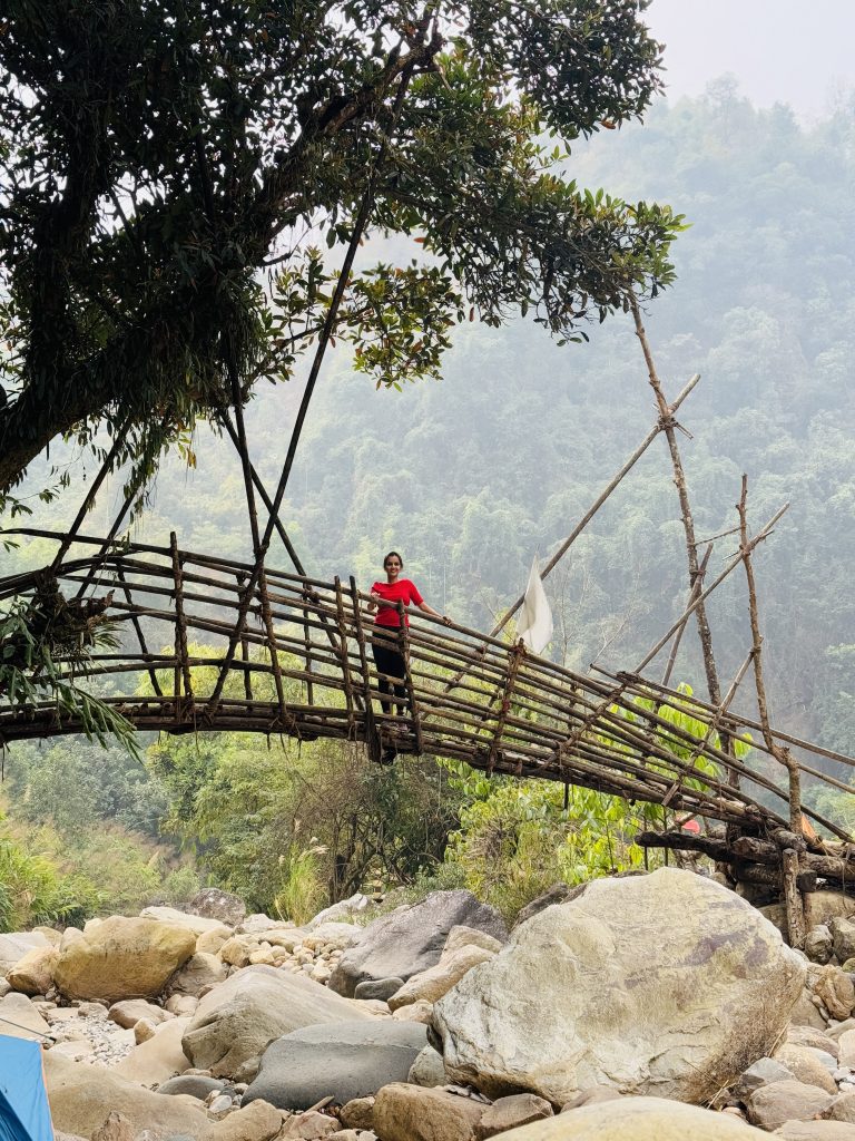 Bamboo bridge at Wahrew river