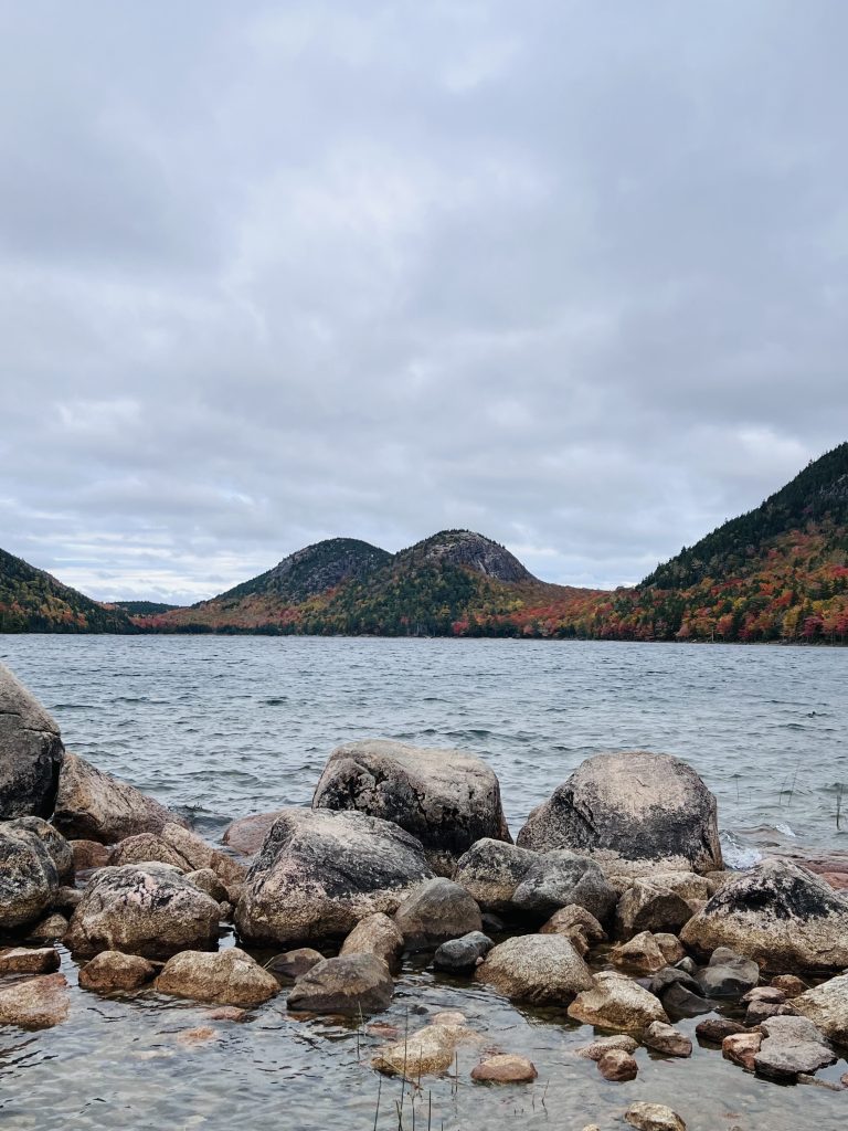 View of Bubble mountains from Jordon Pond Trail, acadia national park